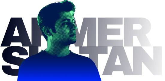 a picture of Ahmer sultan from years ago overlayed on his name