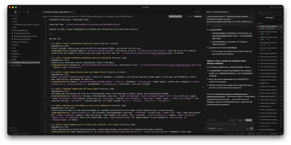 A screenshot of the Cursor IDE